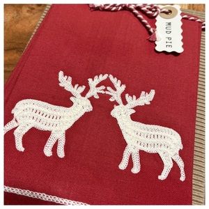 Mud Pie Reindeer Tea towels set of 2